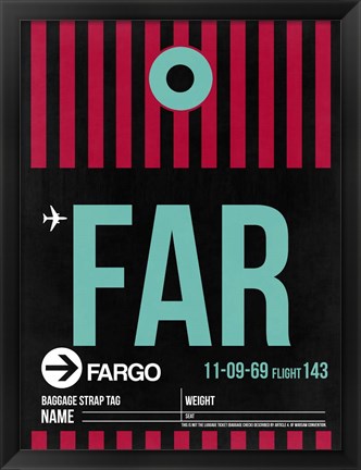 Framed FAR Fargo Luggage Tag I Print