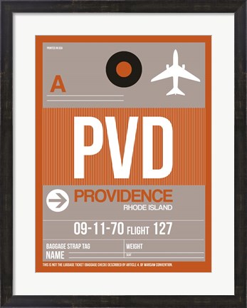 Framed PVD Providence Luggage Tag II Print