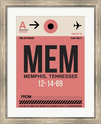 Framed MEM Memphis Luggage Tag II Print