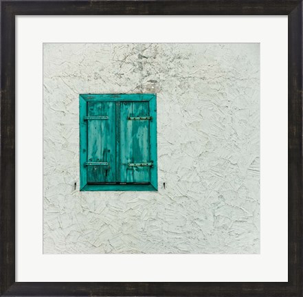 Framed Green Window with Closed Shutter, Baden-Wurttemberg, Germany Print