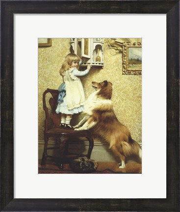 Framed Little Girl and Her Sheltie Print