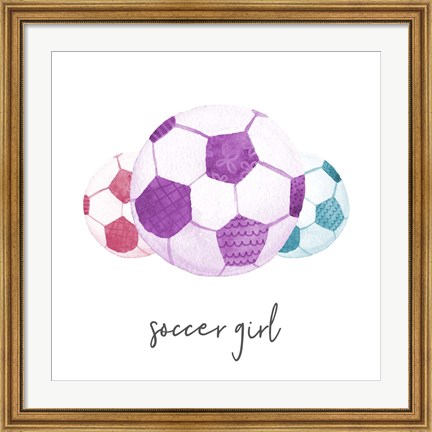 Framed Sports Girl Soccer Print