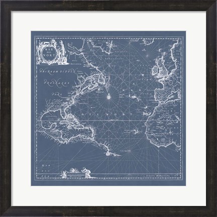 Framed Mar del Nort Blueprint Print