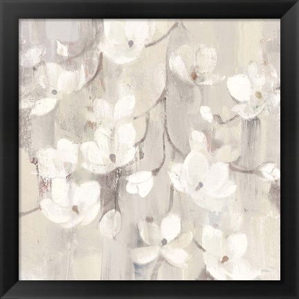 Framed Magnolias in Spring II Neutral Print