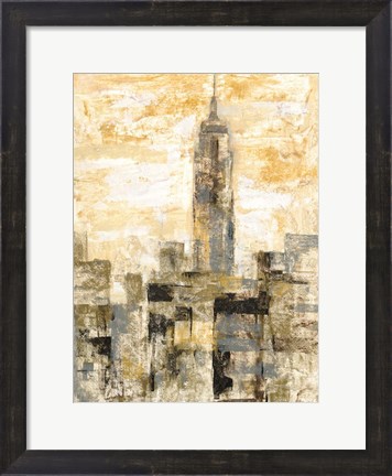 Framed Manhattan Gray and Gold II Print