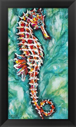 Framed Radiant Seahorse I Print