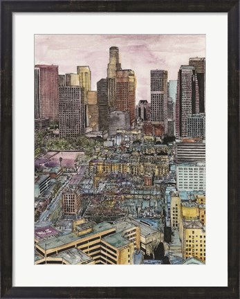 Framed US Cityscape-Los Angeles Print