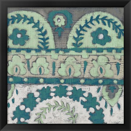 Framed Teal Tapestry IV Print
