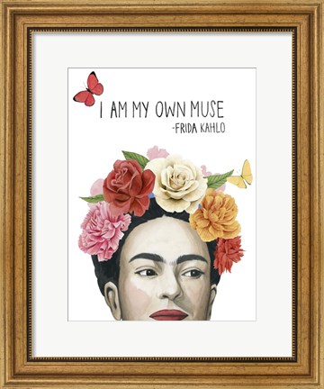 Framed Frida&#39;s Flowers I Print