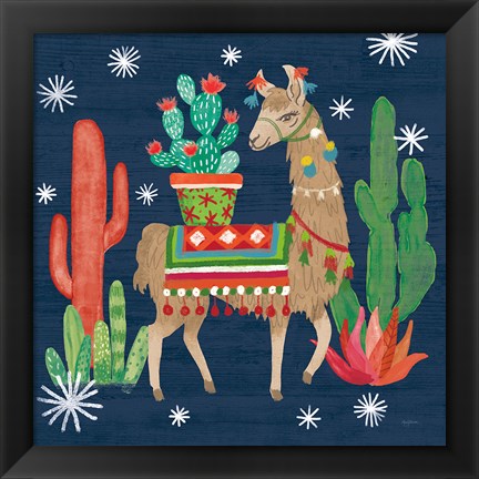 Framed Lovely Llamas III Christmas Print