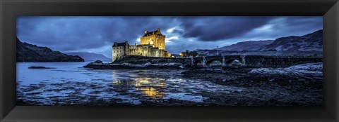 Framed Fairytale Castle Twilight Panorama 4 Black Print