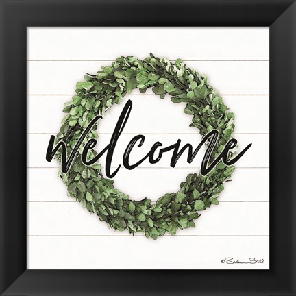 Framed Welcome Wreath Print