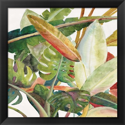 Framed Tropical Lush Garden Square II Print