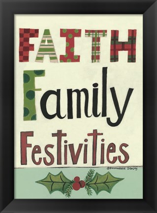 Framed Faith Family Festivities Print