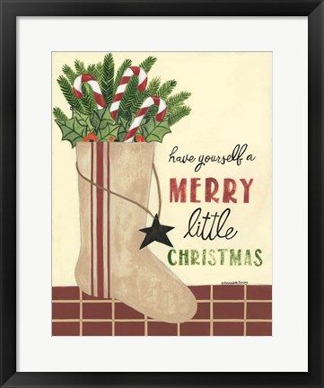 Framed Christmas Stocking Print
