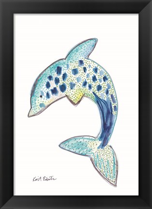 Framed D is for Dolphin Print