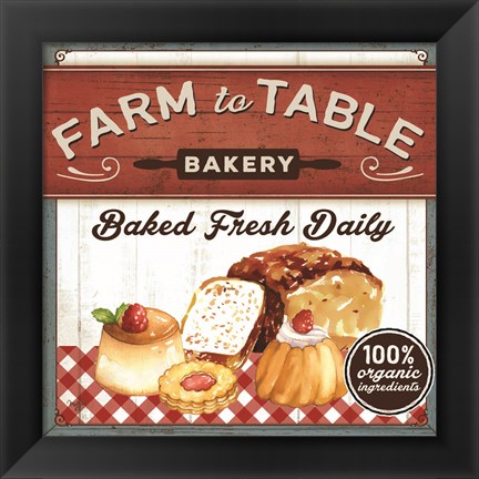 Framed Farm to Table Bakery Print
