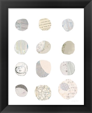 Framed Geometric Collage III Neutral Print