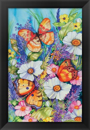 Framed Butterfly Garden Print