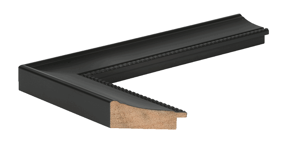 Mila Black Contemporary Scoop with Inner Edge Accent Side View