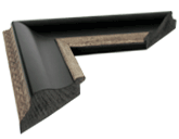 Wide Matte Black with Champagne Bronze Accent Side View