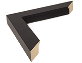 Matte Black Wood with Flat Front Side View