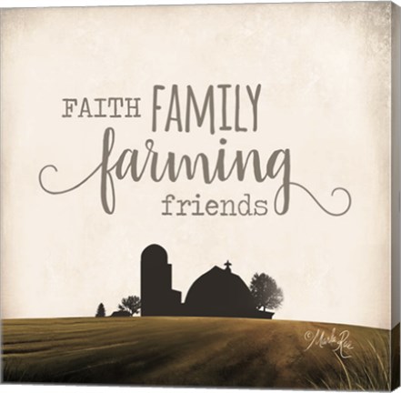 Framed Faith Family Farming Friends Print