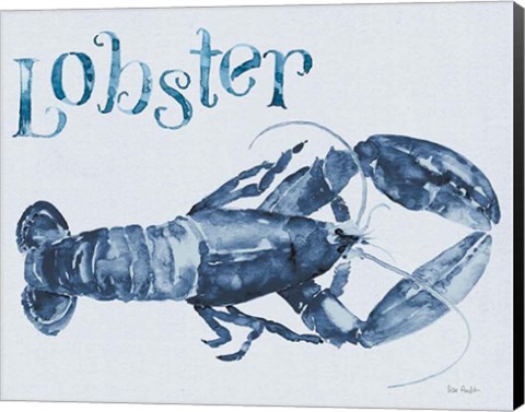 Framed Beach House Kitchen Blue Lobster Print