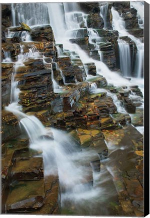 Framed Falls on McDonald Creek color Print