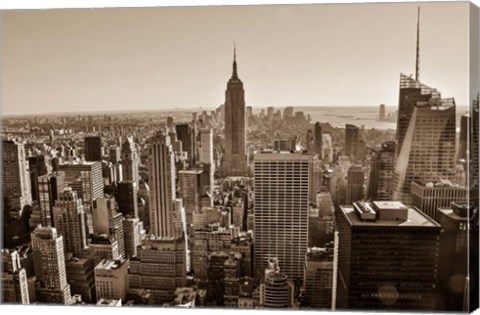 Framed New York Sepia View Print