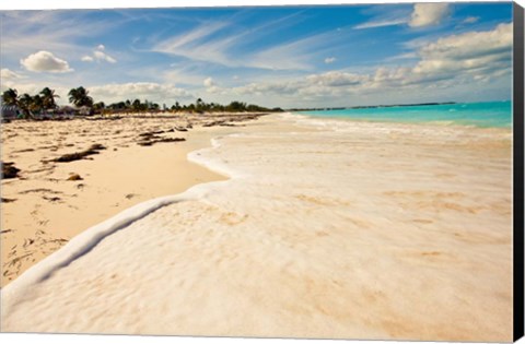 Framed Walking At High Tide Print