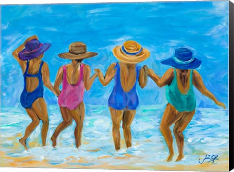 Framed Ladies on the Beach I Print