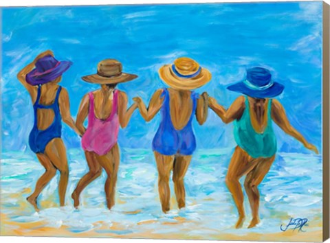 Framed Ladies on the Beach I Print