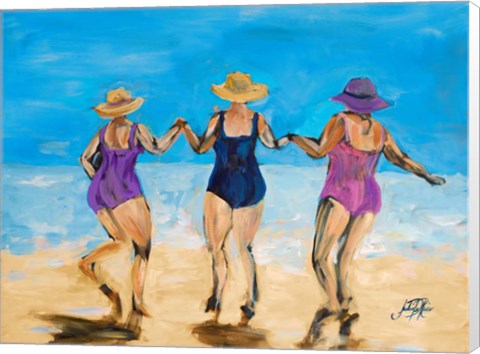 Framed Ladies on the Beach II Print