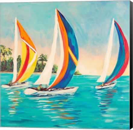 Framed Sunset Sails I Print