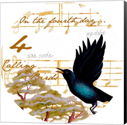 Framed Four Calling Birds Print