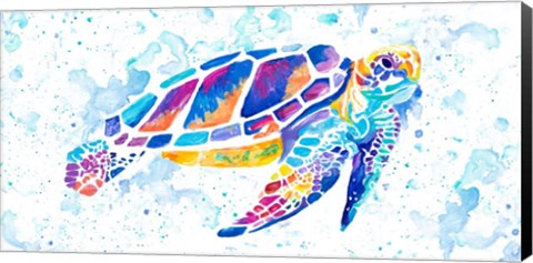 Framed Vibrant Sea Turtle Print