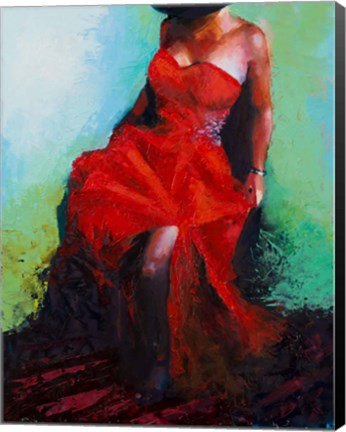 Framed Lady in Red Print