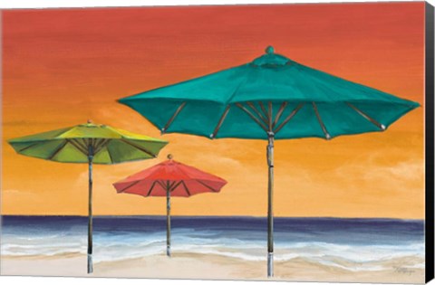 Framed Tropical Umbrellas II Print