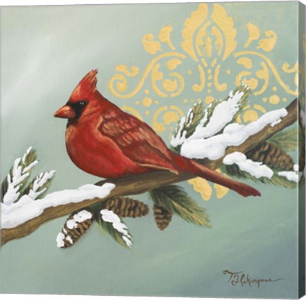 Framed Winter Red Bird II Print