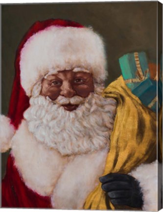 Framed African American Saint Nick Arrives Print