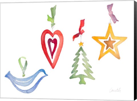 Framed Modern Christmas Ornaments Print