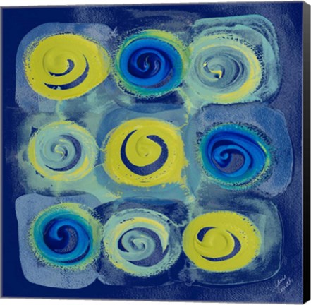 Framed Indigo Modern Joy I Print
