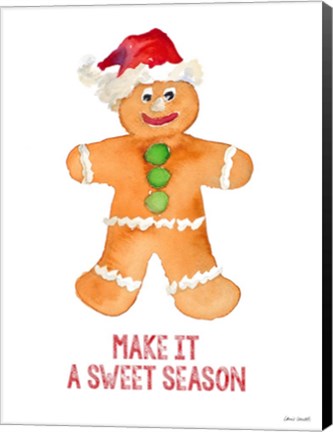 Framed Holiday Gingerbread Man I Print