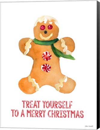 Framed Holiday Gingerbread Man II Print