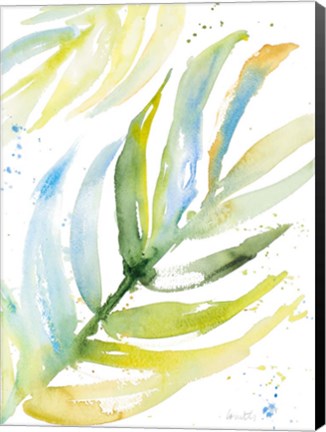 Framed Blue Green Palm Fronds I Print