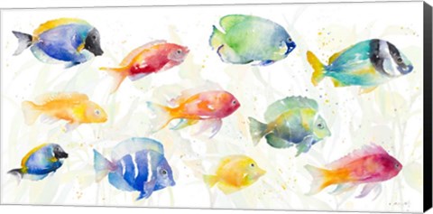 Framed School of Tropical Fish Print