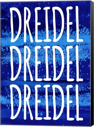 Framed Dreidel Blue Chant Print