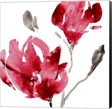 Framed Red Magnolias Print