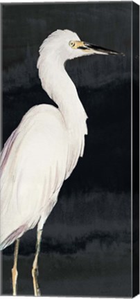 Framed Heron on Black II Print